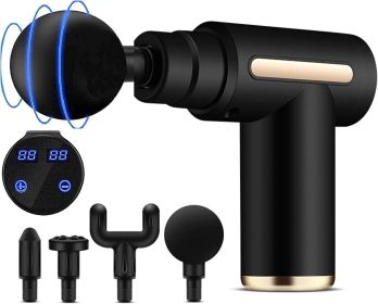 Muscle Massage Gun. Wireless, Touchscreen, Portable. 4 Interchangeable Heads.