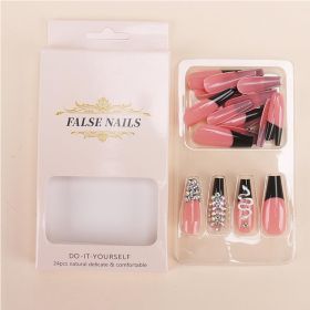24 PCS Diamond Snake Nail Art, Long Length Long Water Pipe Fake Nails,Square Head Nail Tips False Nail (Option: 24pcs)