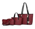 MKF Collection Marimar M Signature Vegan Leather Women's Tote Bag by Mia K Ã¢â‚¬â€œ 4 Pcs set