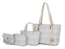 MKF Collection Marimar M Signature Vegan Leather Women's Tote Bag by Mia K Ã¢â‚¬â€œ 4 Pcs set