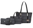 MKF Collection Marimar M Signature Vegan Leather Women's Tote Bag by Mia K Ã¢â‚¬â€œ 4 Pcs set