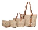MKF Collection Marimar M Signature Vegan Leather Women's Tote Bag by Mia K Ã¢â‚¬â€œ 4 Pcs set