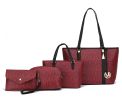 MKF Collection Marimar M Signature Vegan Leather Women's Tote Bag by Mia K Ã¢â‚¬â€œ 4 Pcs set