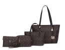 MKF Collection Marimar M Signature Vegan Leather Women's Tote Bag by Mia K Ã¢â‚¬â€œ 4 Pcs set