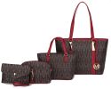 MKF Collection Marimar M Signature Vegan Leather Women's Tote Bag by Mia K Ã¢â‚¬â€œ 4 Pcs set